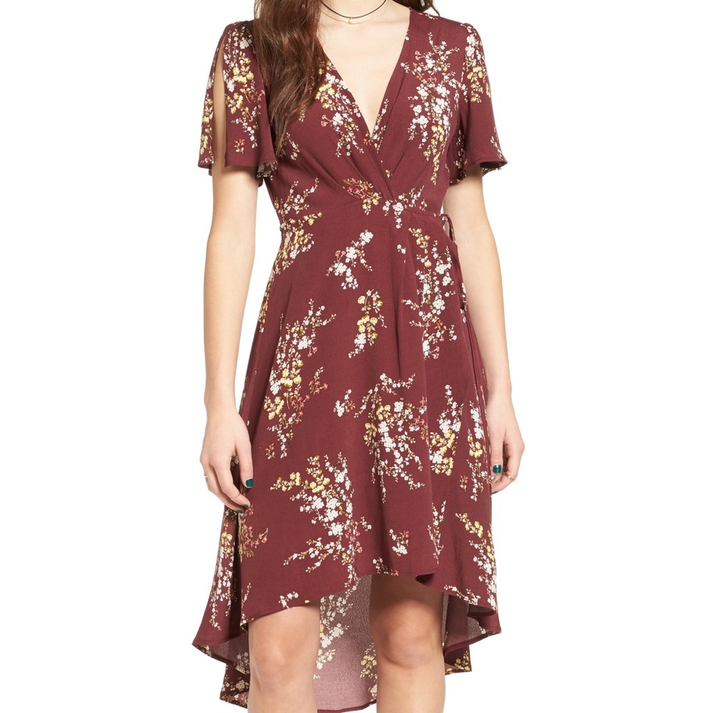 ASTR Floral Wrap Dress